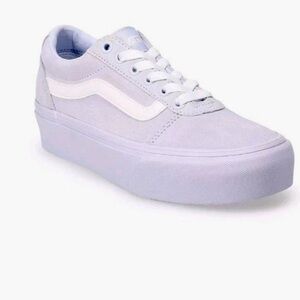 New in box! Vans ward platform mono suede in light blue- size 7